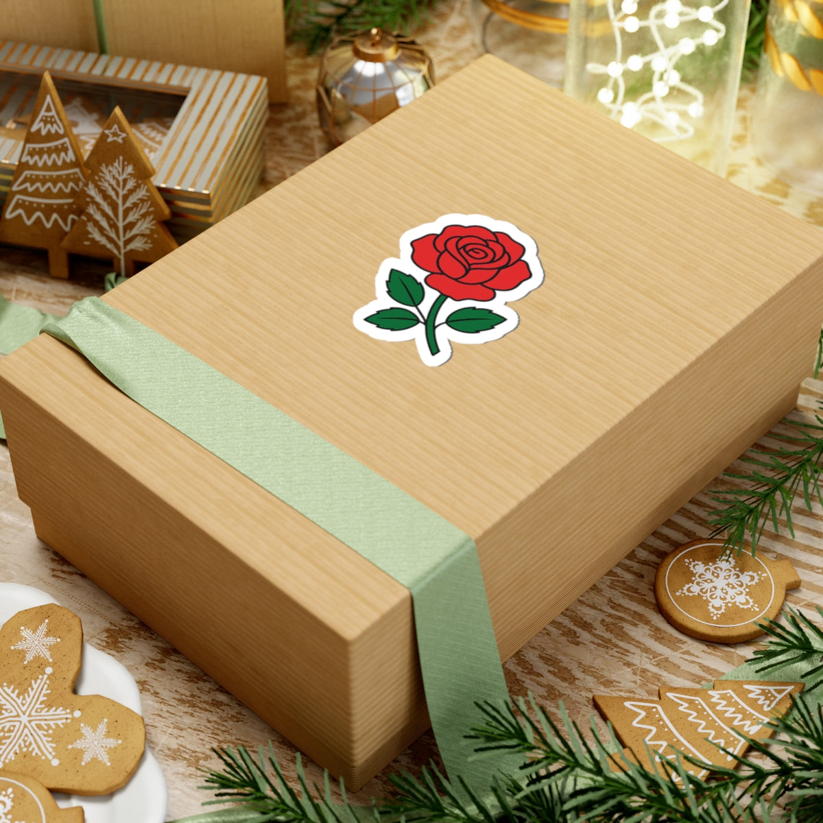 Red Rose Kiss-Cut Stickers