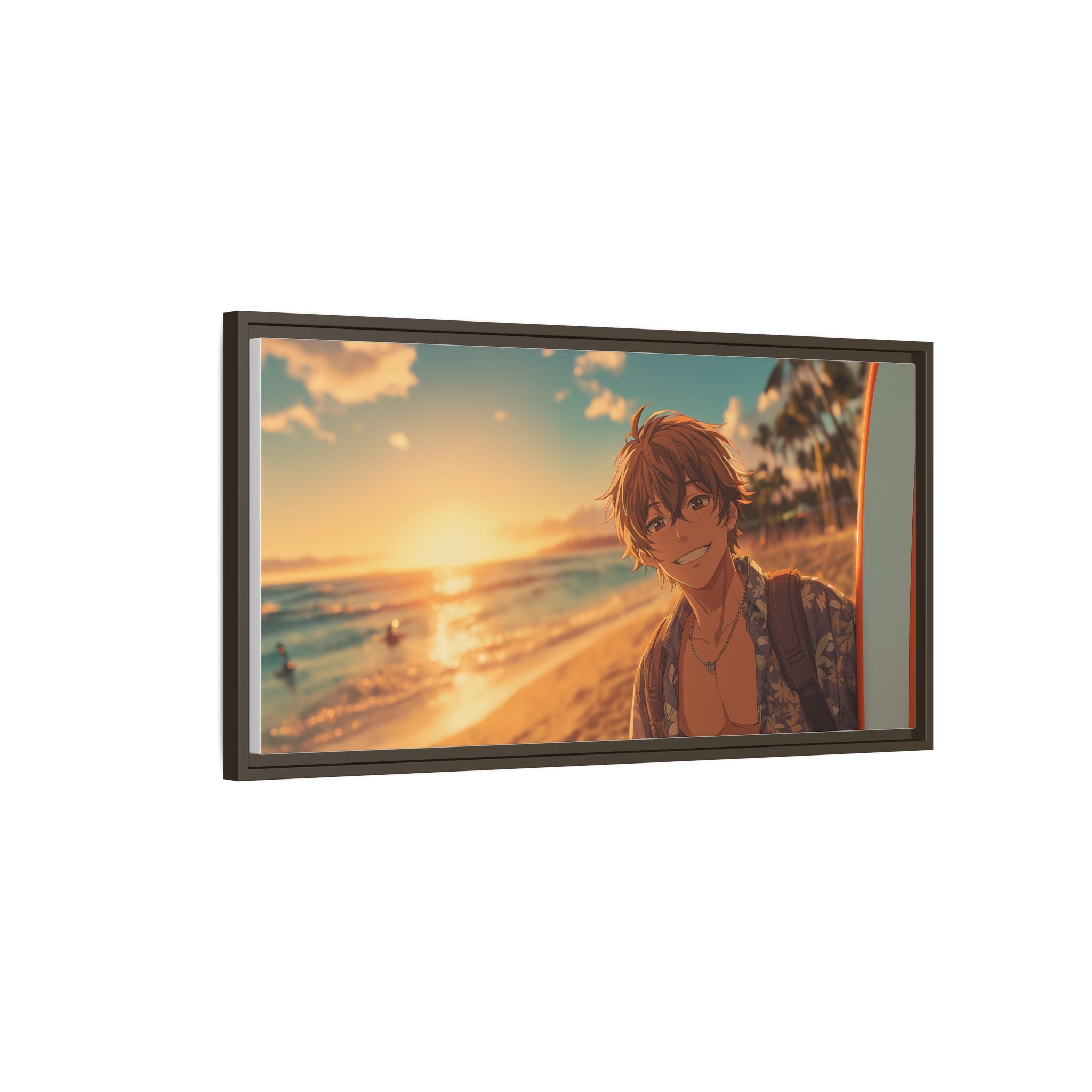 Vibrant Beach Sunset Canvas Art Print