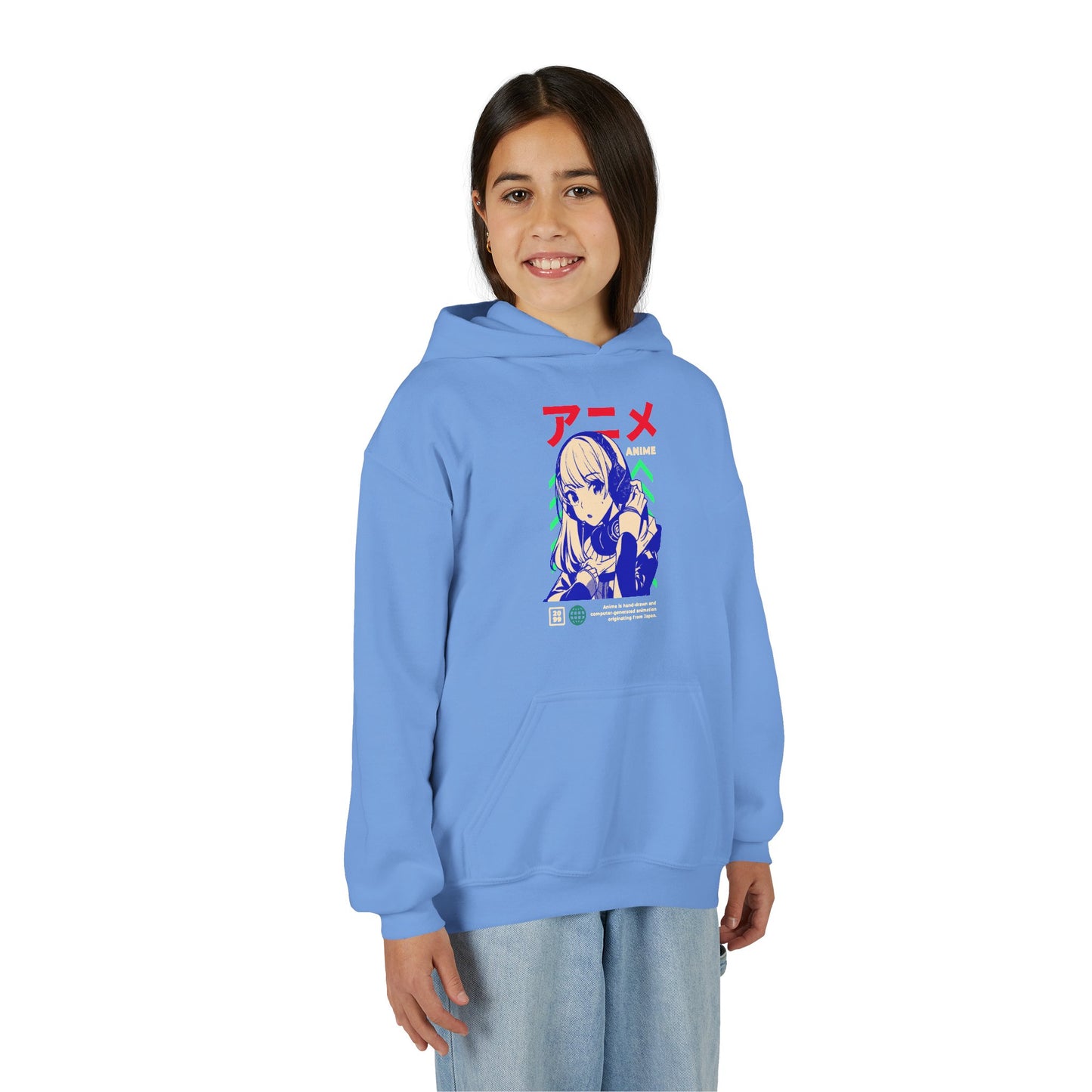 Anime-Inspired Youth Hooded Sweatshirt