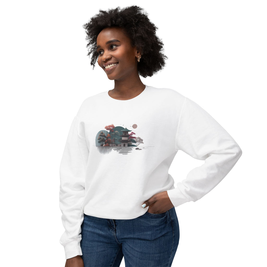 Japanese Temple Reflection Crewneck Sweatshirt