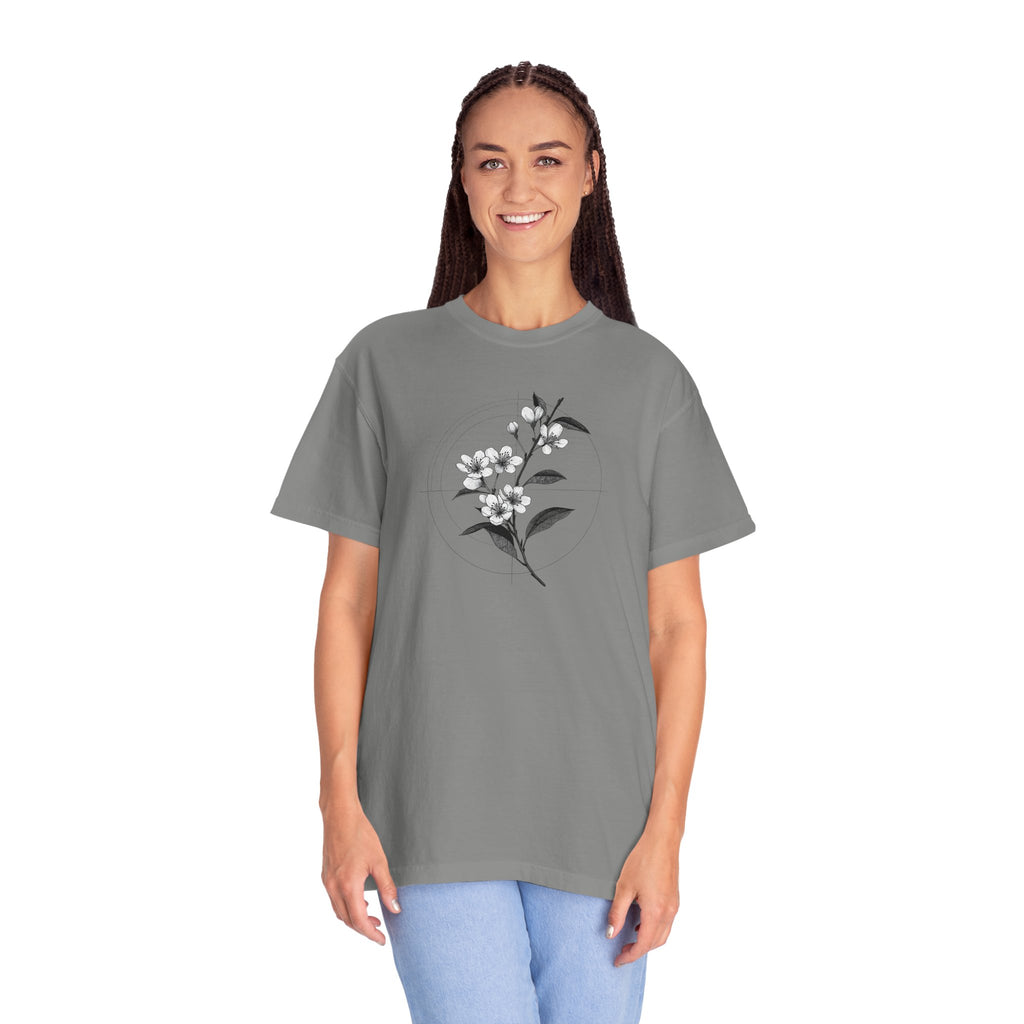 Botanical Sketch T-Shirt — Minimal Floral Illustration Tee