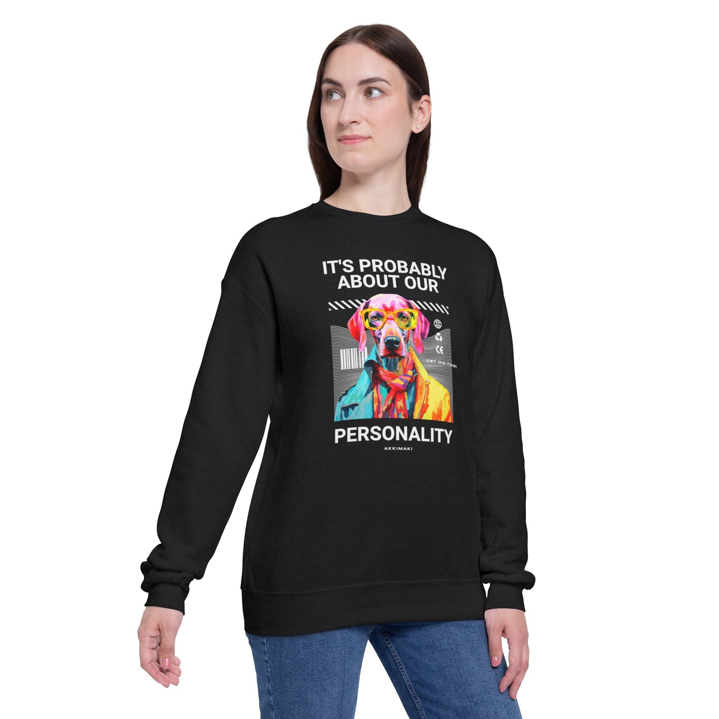 Colorful Dog Personality Unisex Drop Shoulder Sweatshirt