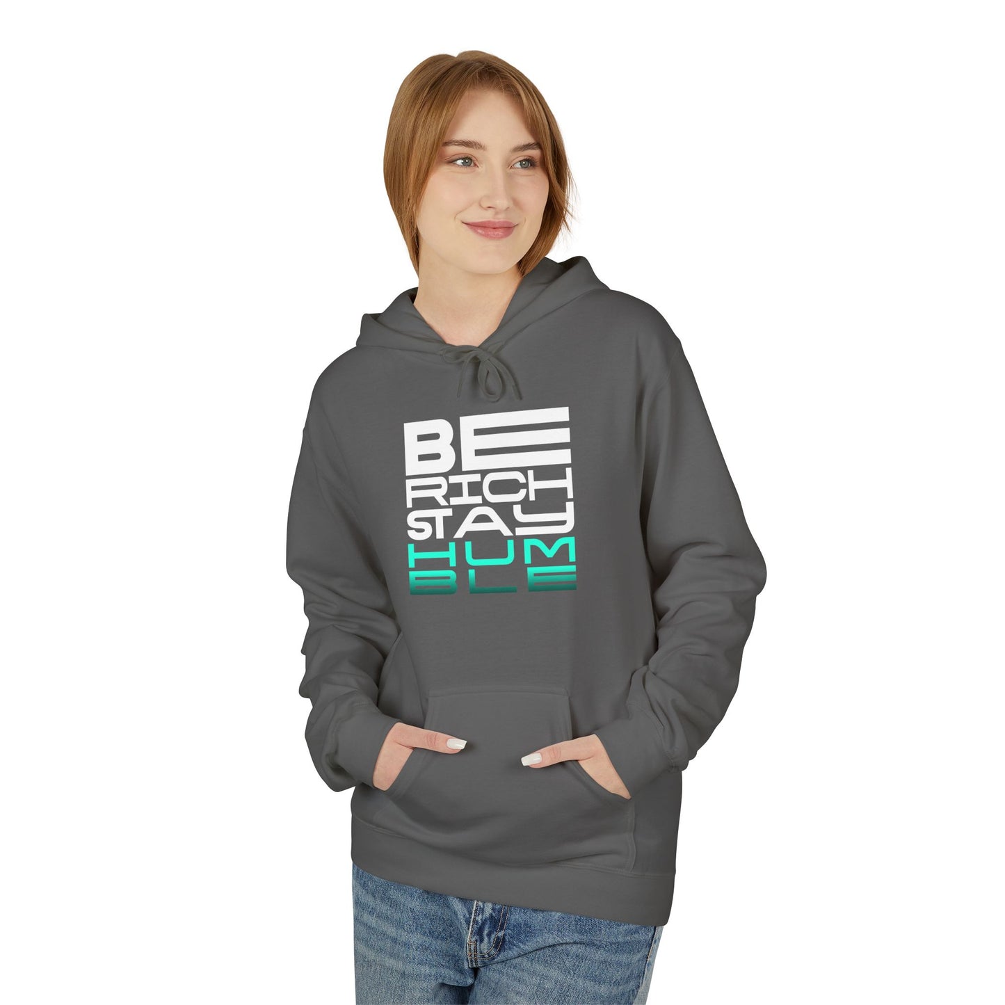 Be Rich Stay Hum Hoodie – Unisex Midweight Fleece Sweatshirt