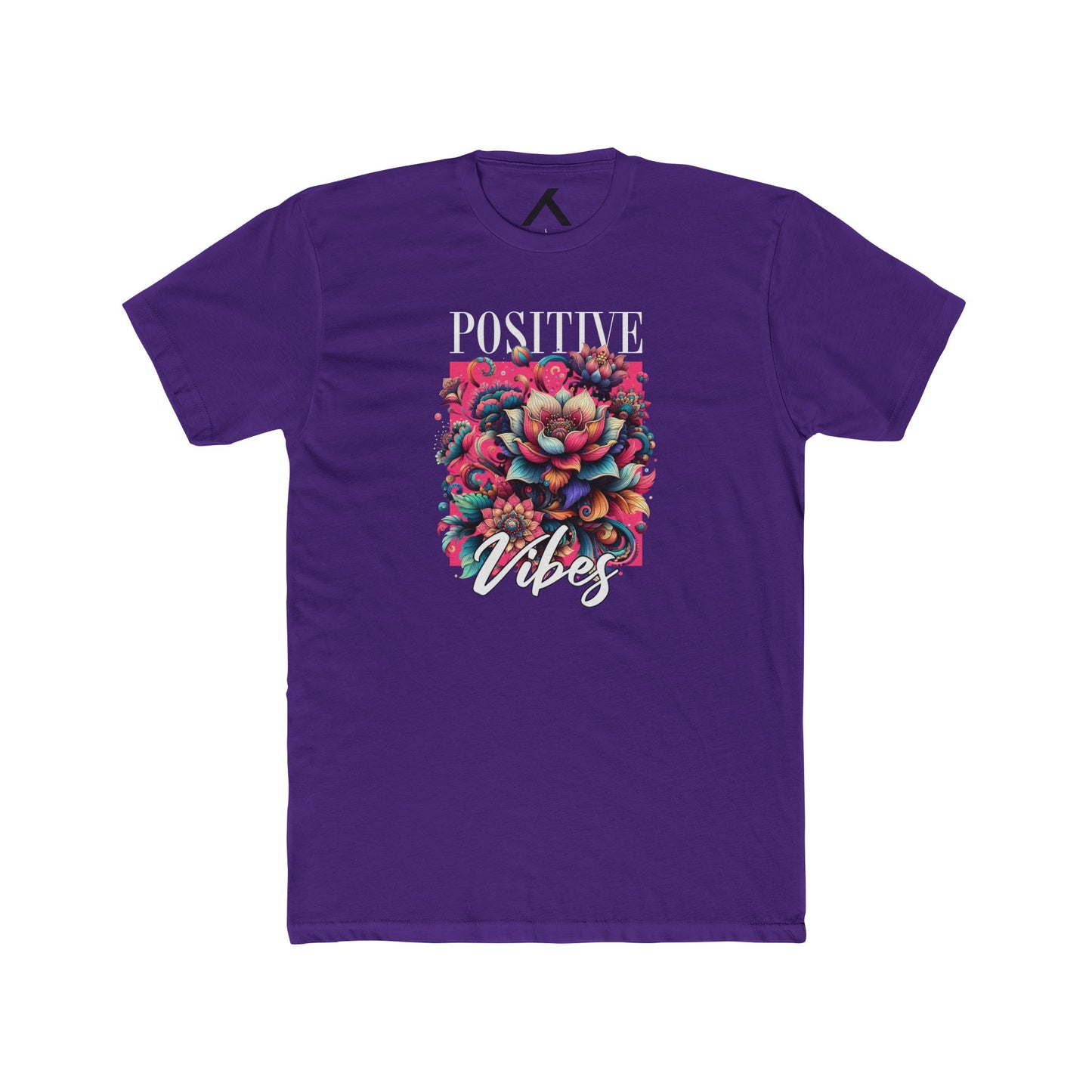 Positive Vibes Floral Unisex Cotton Crew Tee