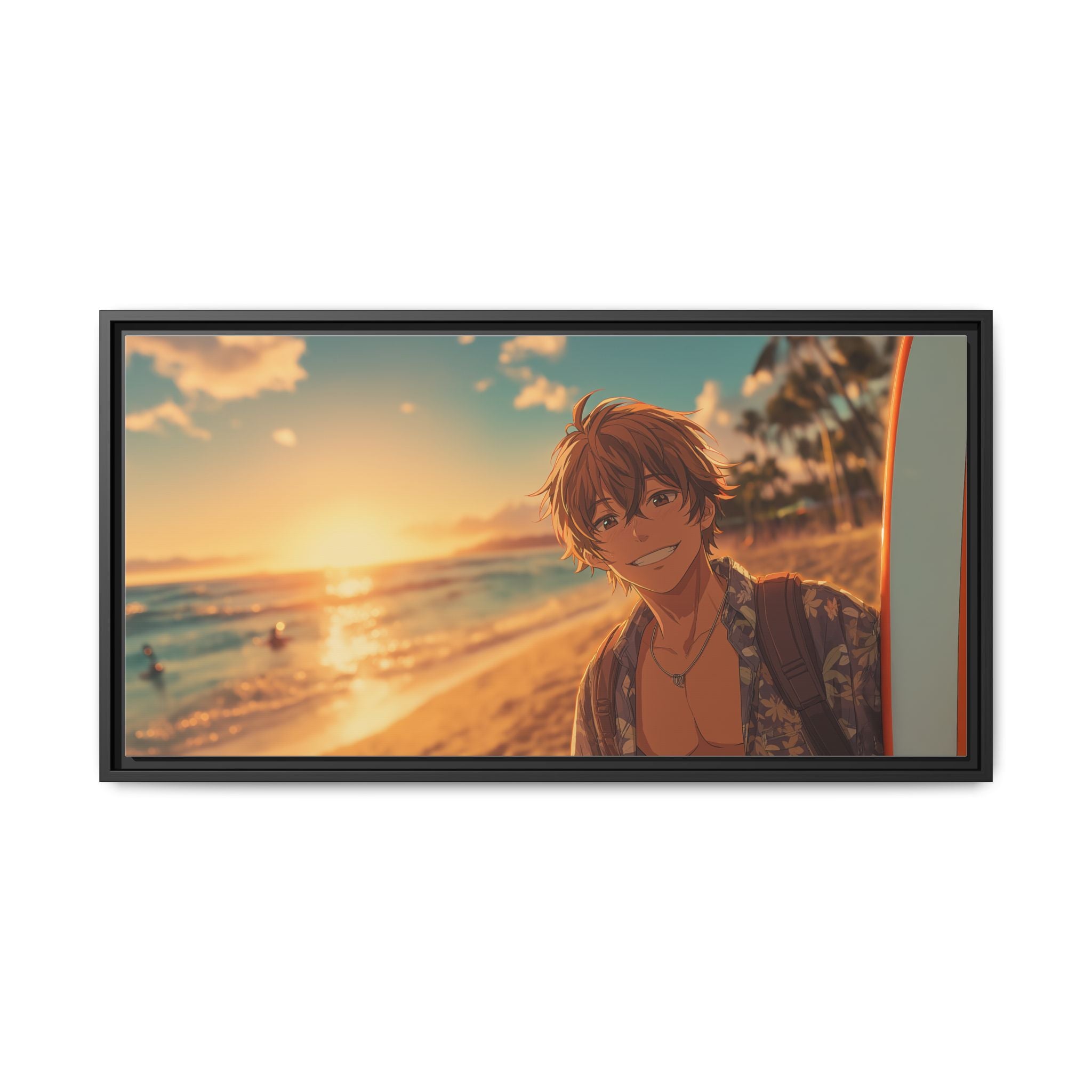 Vibrant Beach Sunset Canvas Art Print
