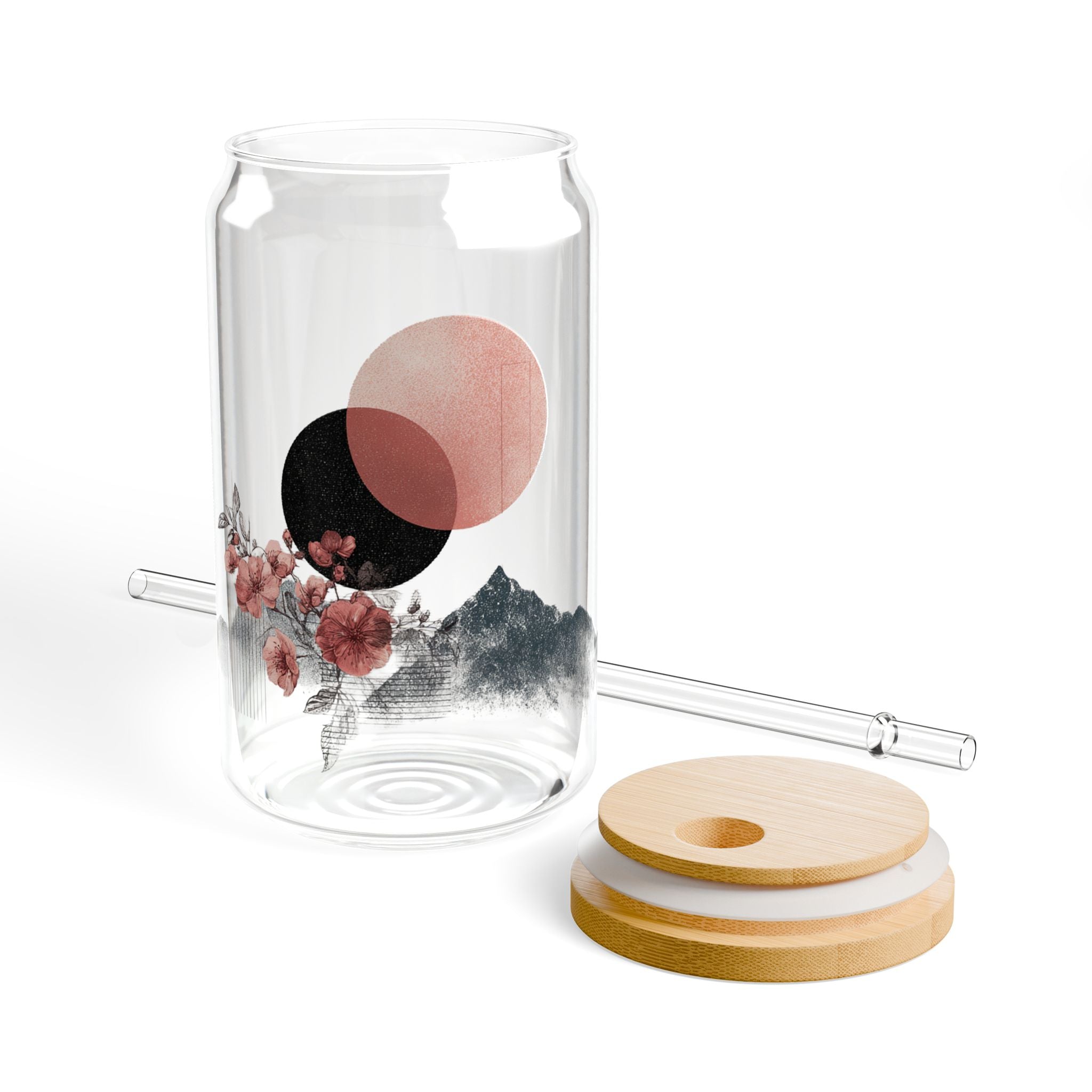 16oz Glass Sipper with Bamboo Lid