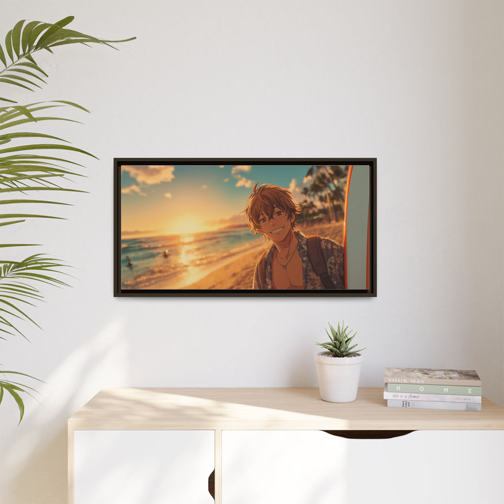 Vibrant Beach Sunset Canvas Art Print