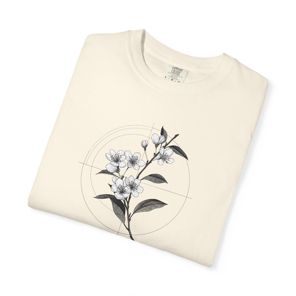Botanical Sketch T-Shirt — Minimal Floral Illustration Tee