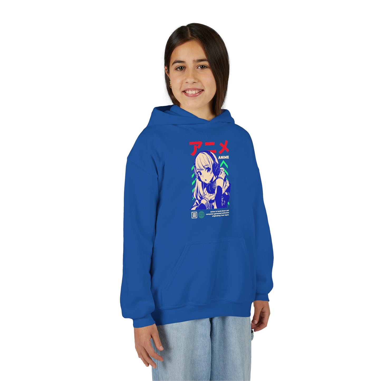 Anime-Inspired Youth Hooded Sweatshirt