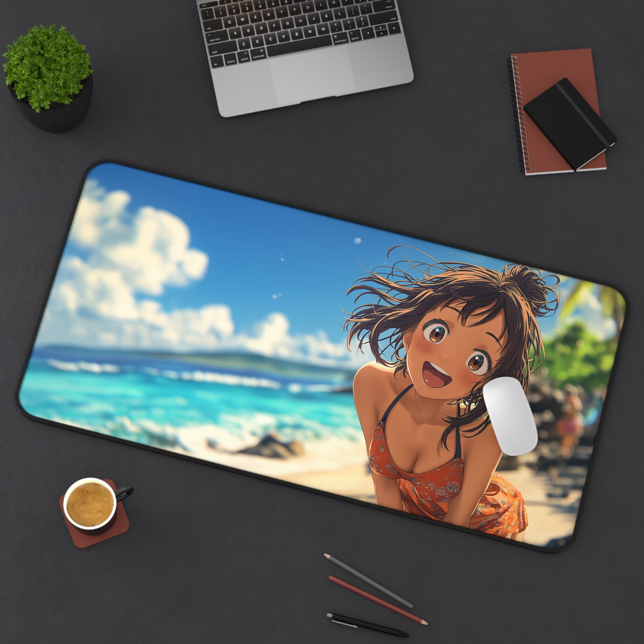 Vibrant Beach-Themed Desk Mat