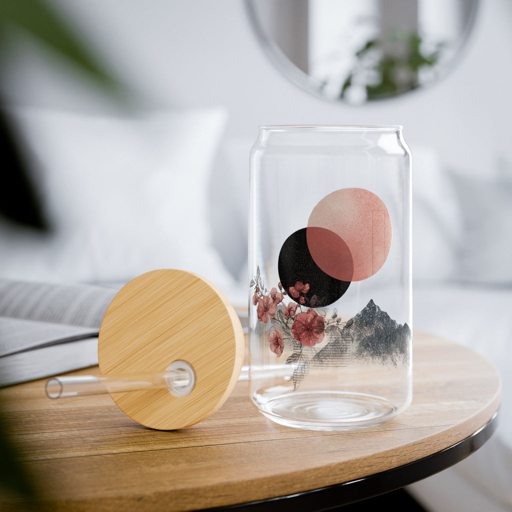 16oz Glass Sipper with Bamboo Lid