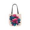 Floral Canvas Tote Bag with 5-Color Straps