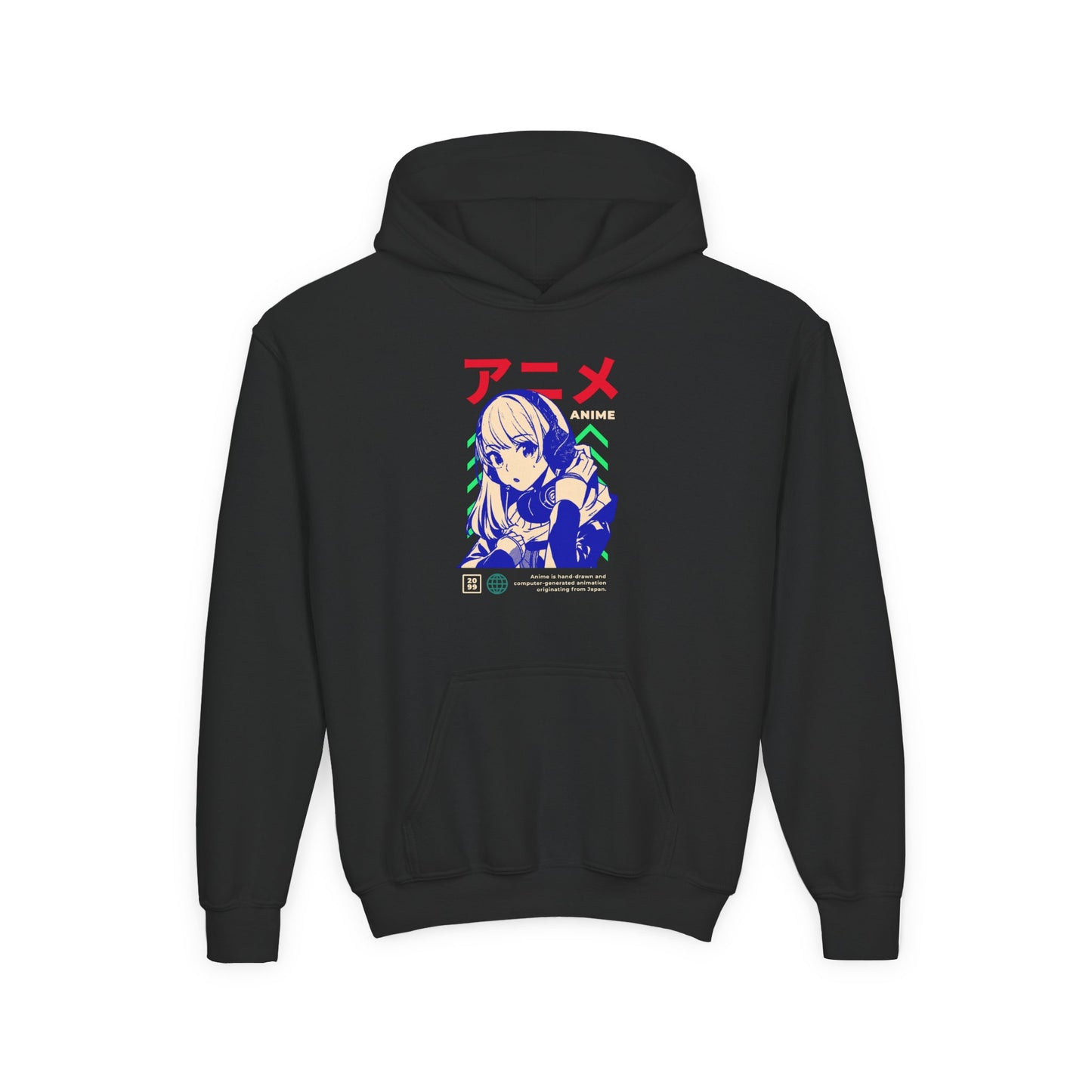 Anime-Inspired Youth Hooded Sweatshirt