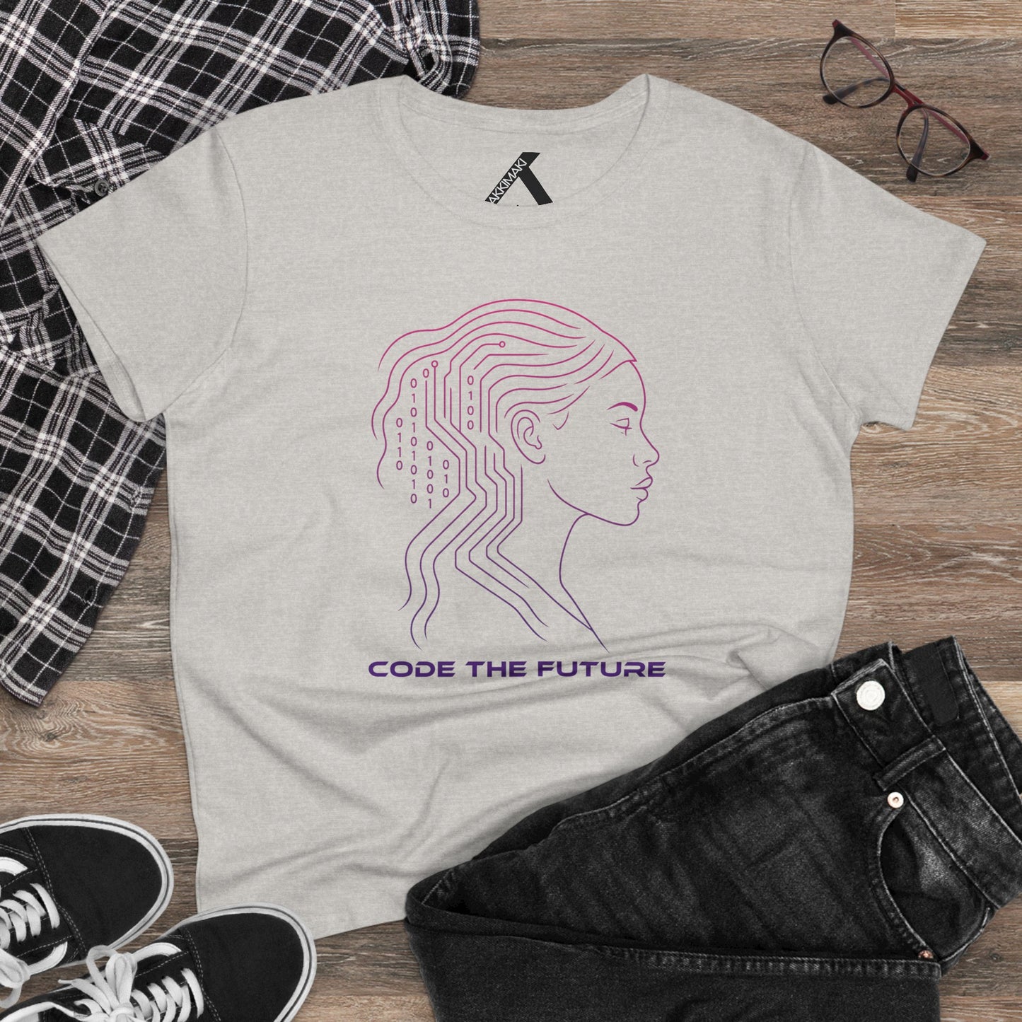 Code the Future Women's Midweight Cotton Tee