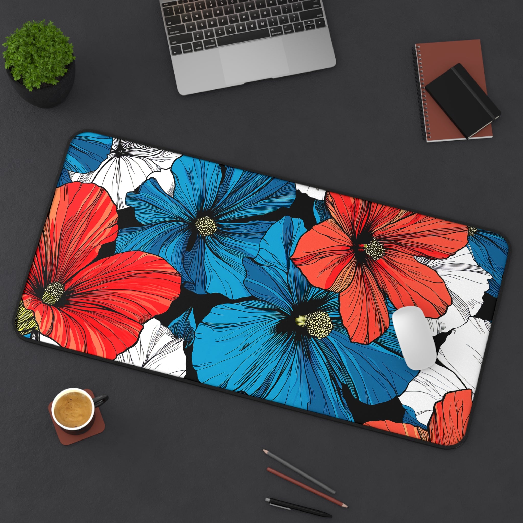 Vibrant Floral Desk Mat