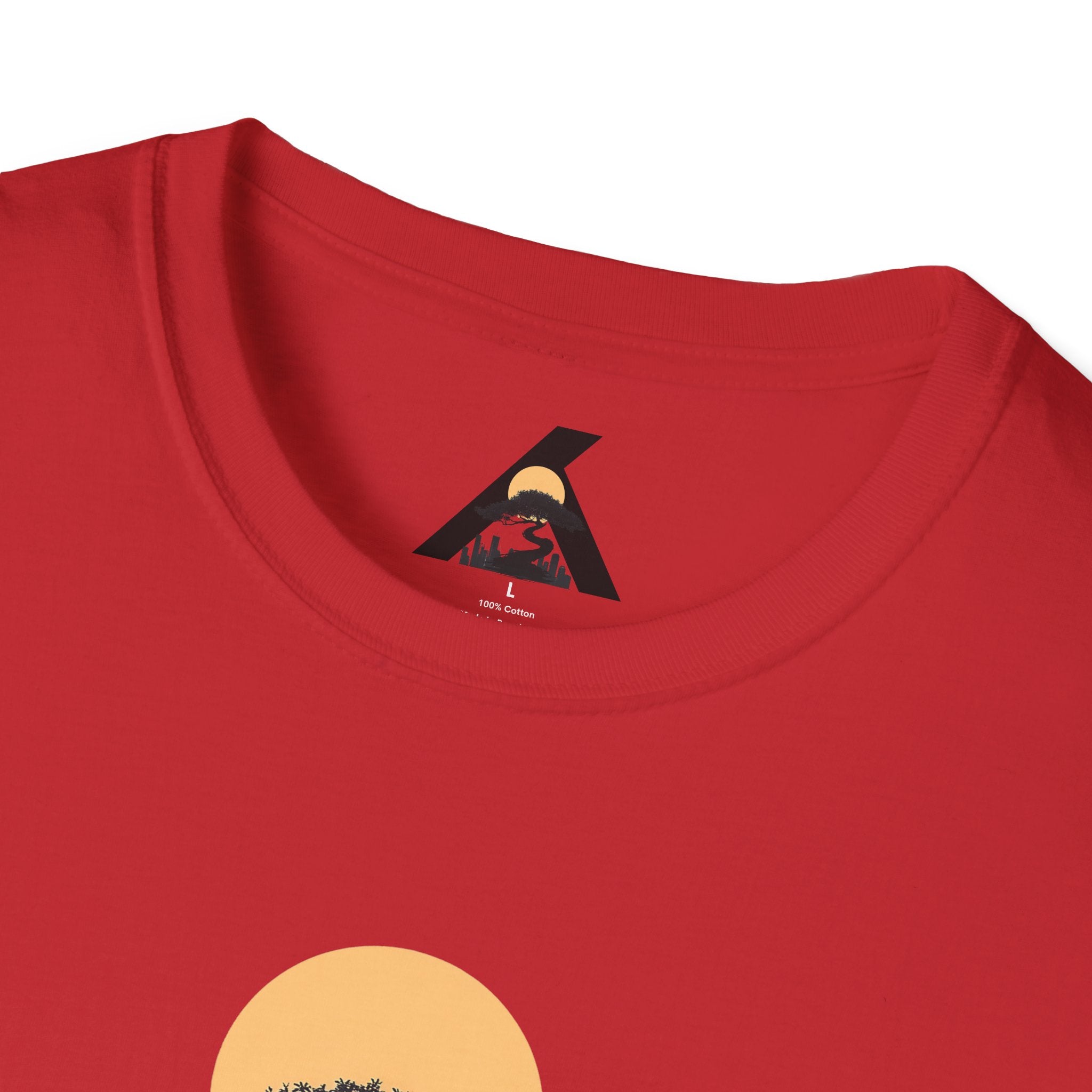 Custom Cityscape T-Shirt — Personalized 'Add your text here' Sunset Design