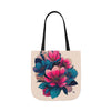 Floral Canvas Tote Bag with 5-Color Straps