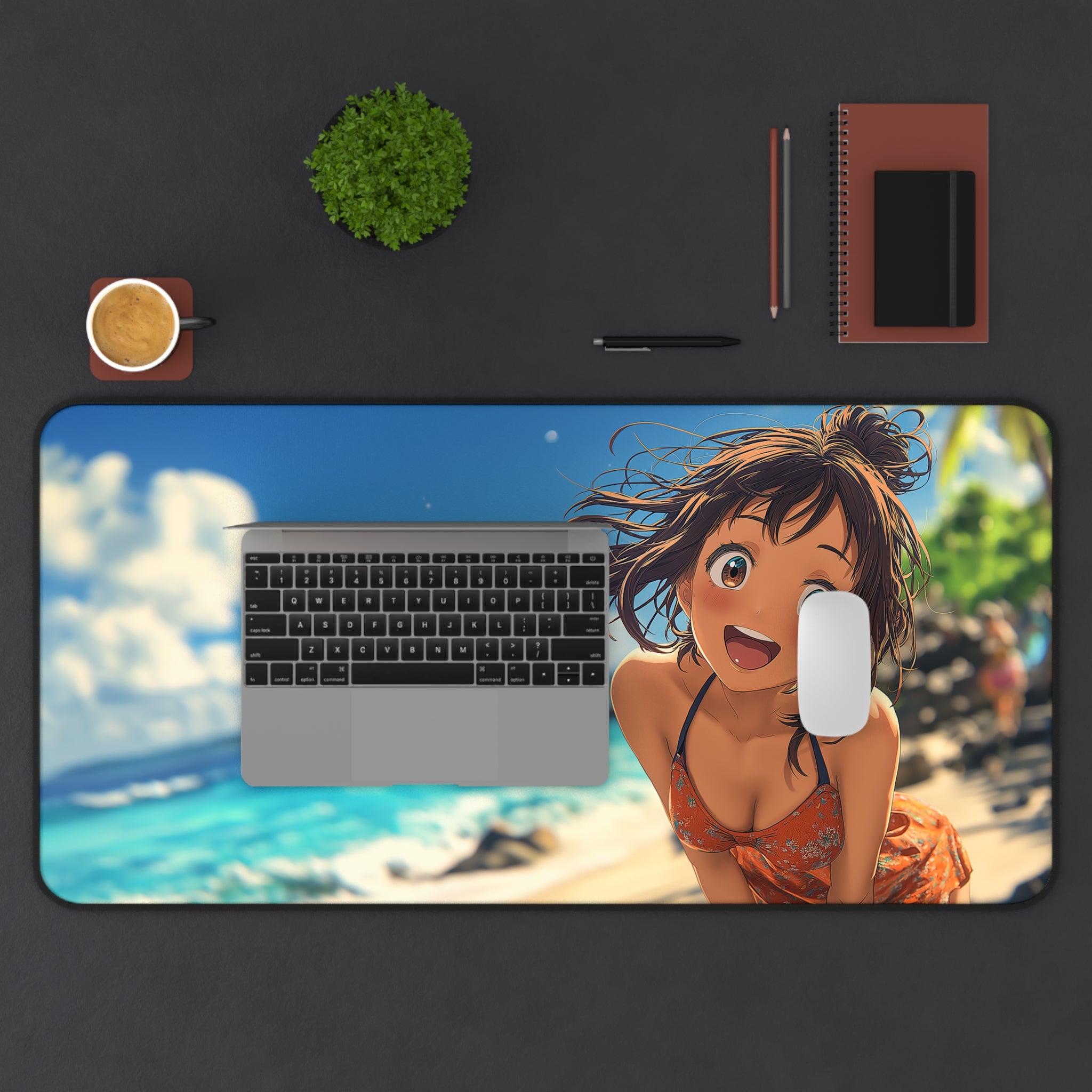 Vibrant Beach-Themed Desk Mat