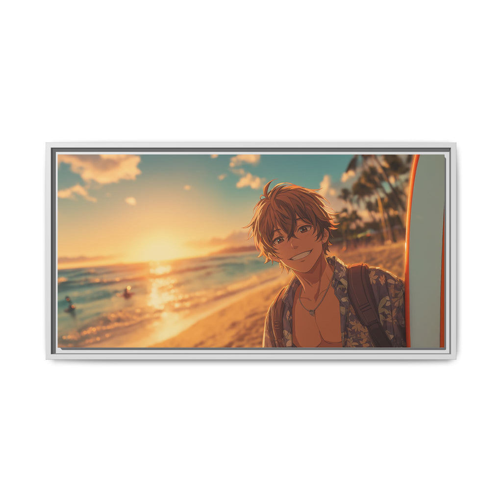 Vibrant Beach Sunset Canvas Art Print