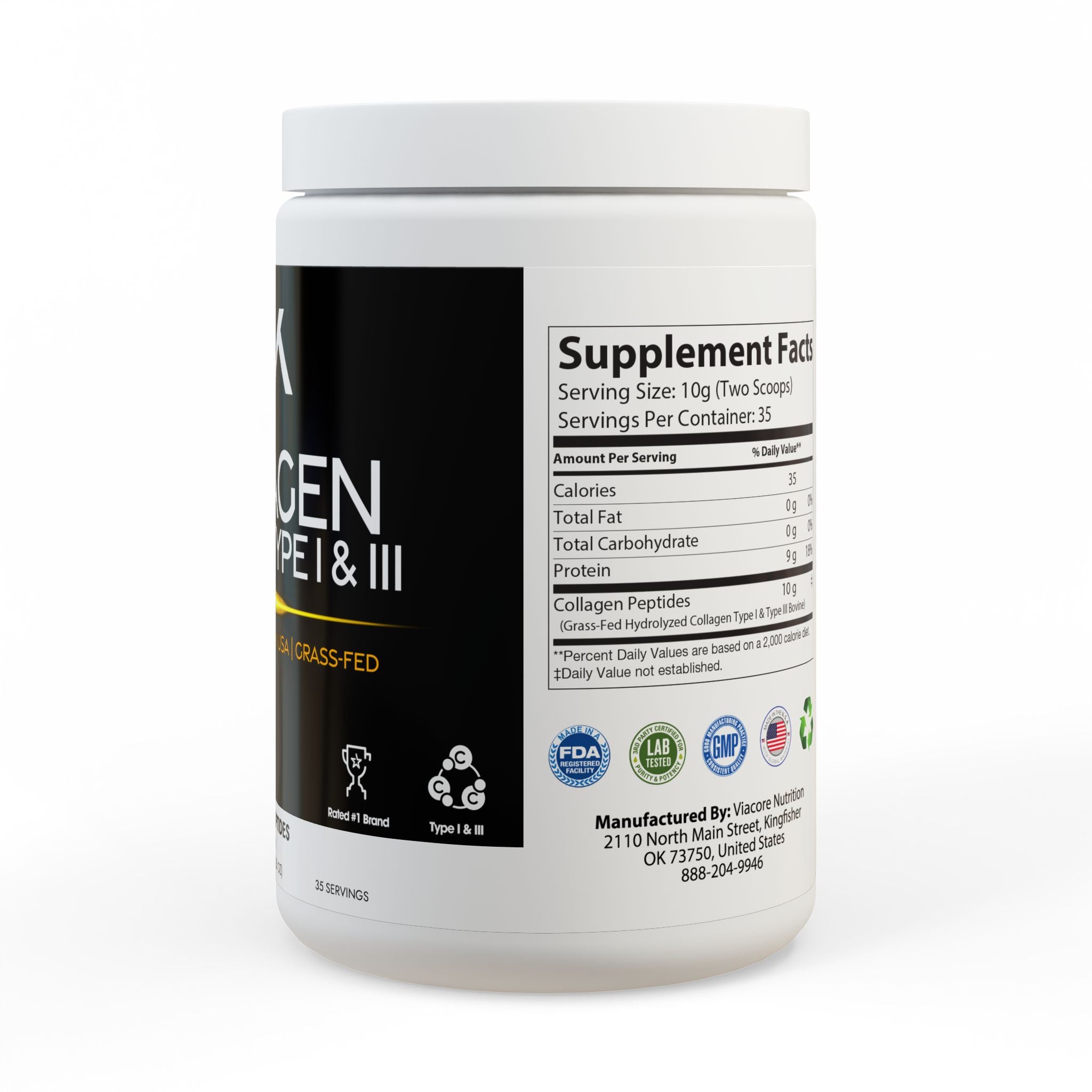 Collagen Peptides Type I & III Supplement (350g, 12.3oz)