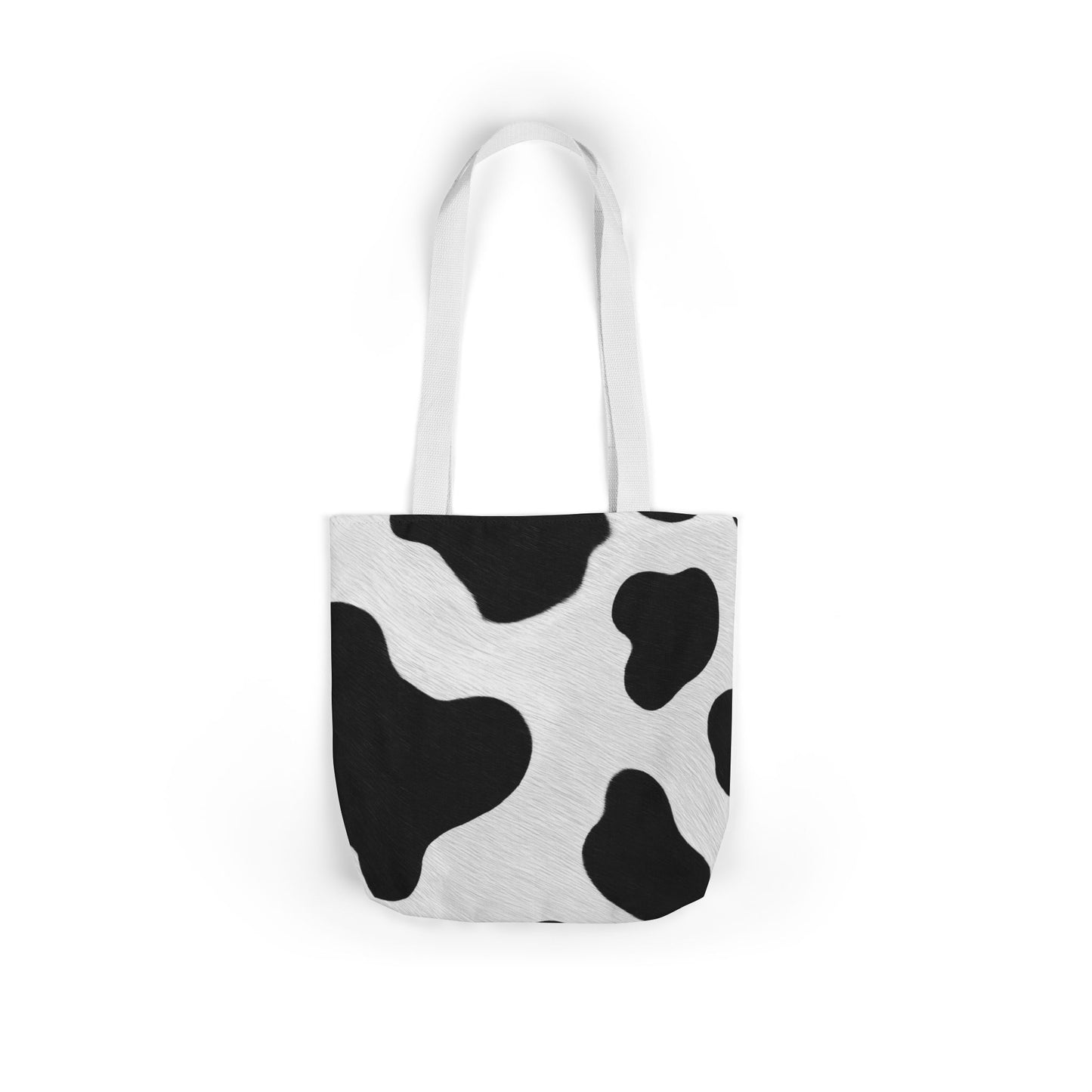 Chic Cow Print Canvas Tote Bag