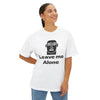 Leave Me Alone T‑Shirt — Minimalist Face Graphic Oversized Tee