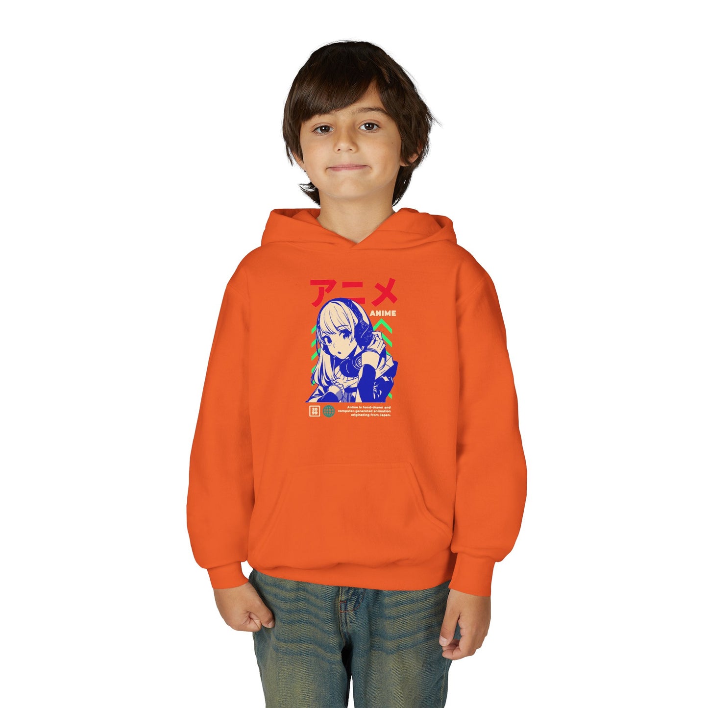 Anime-Inspired Youth Hooded Sweatshirt