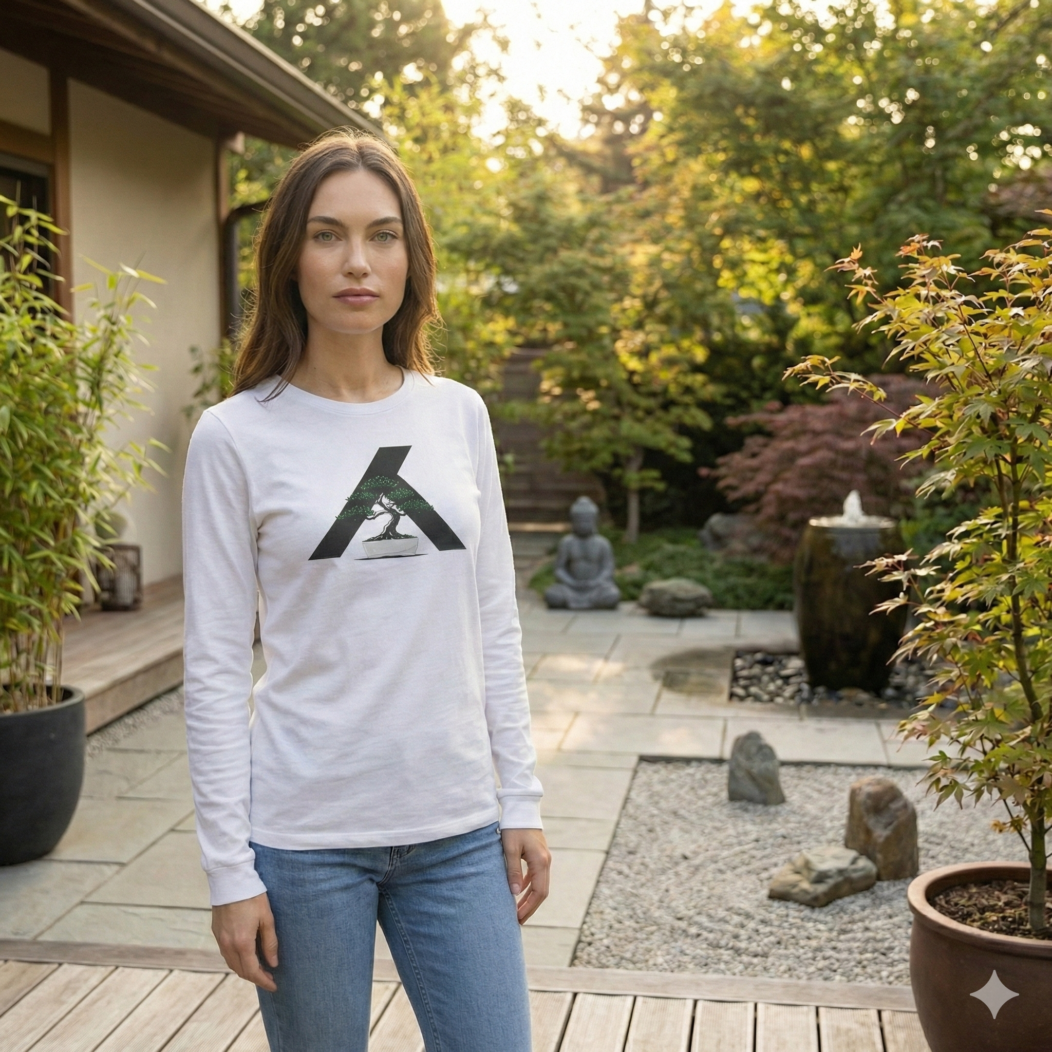 Long Sleeve Tee — Minimalist Mountain Runner Logo