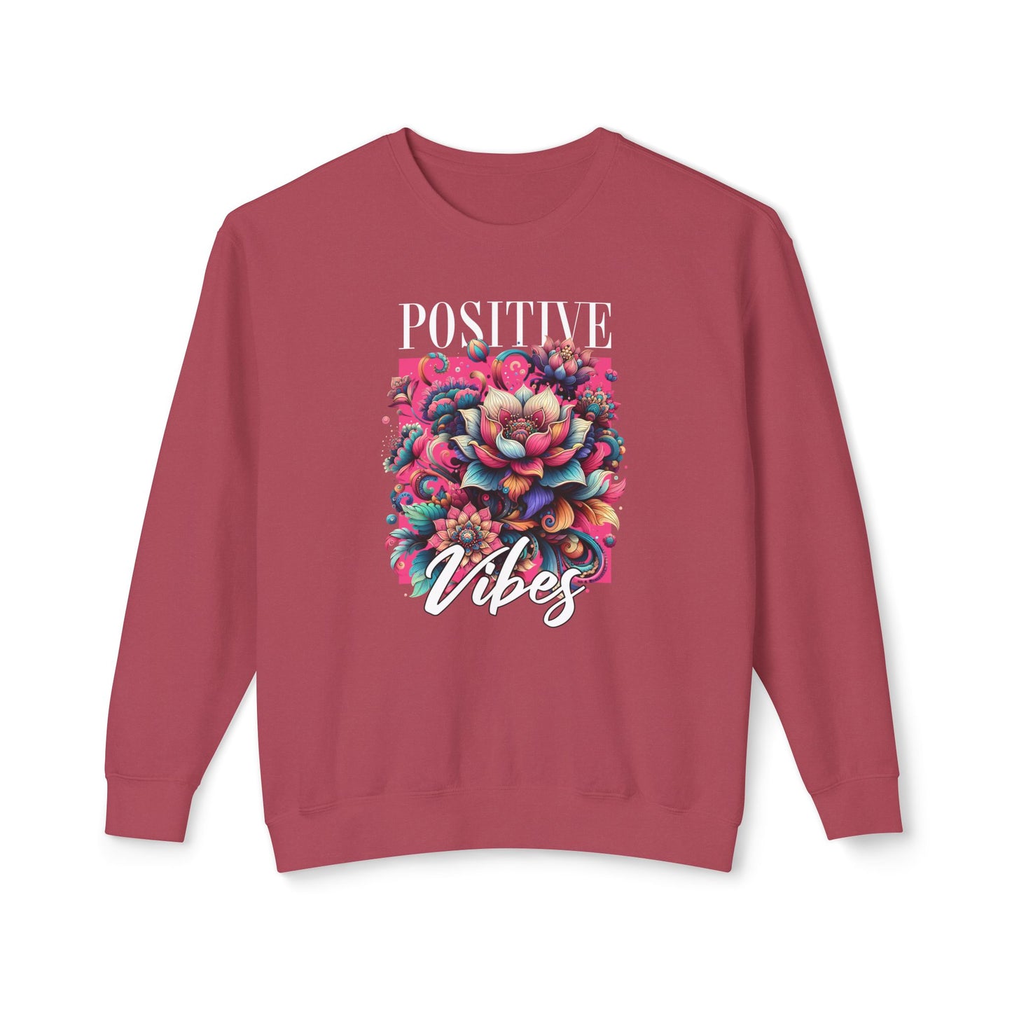 Positive Vibes Unisex Lightweight Crewneck Sweatshirt