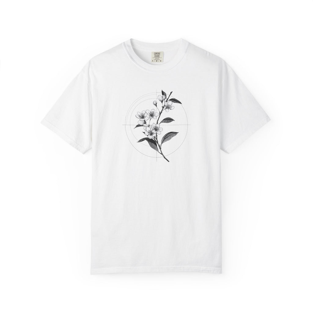 Botanical Sketch T-Shirt — Minimal Floral Illustration Tee