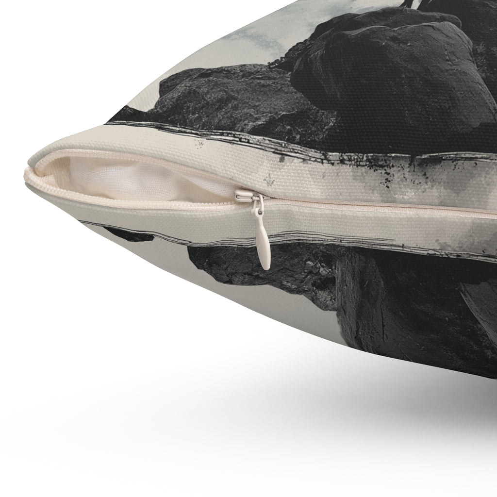 Zen Landscape Throw Pillow