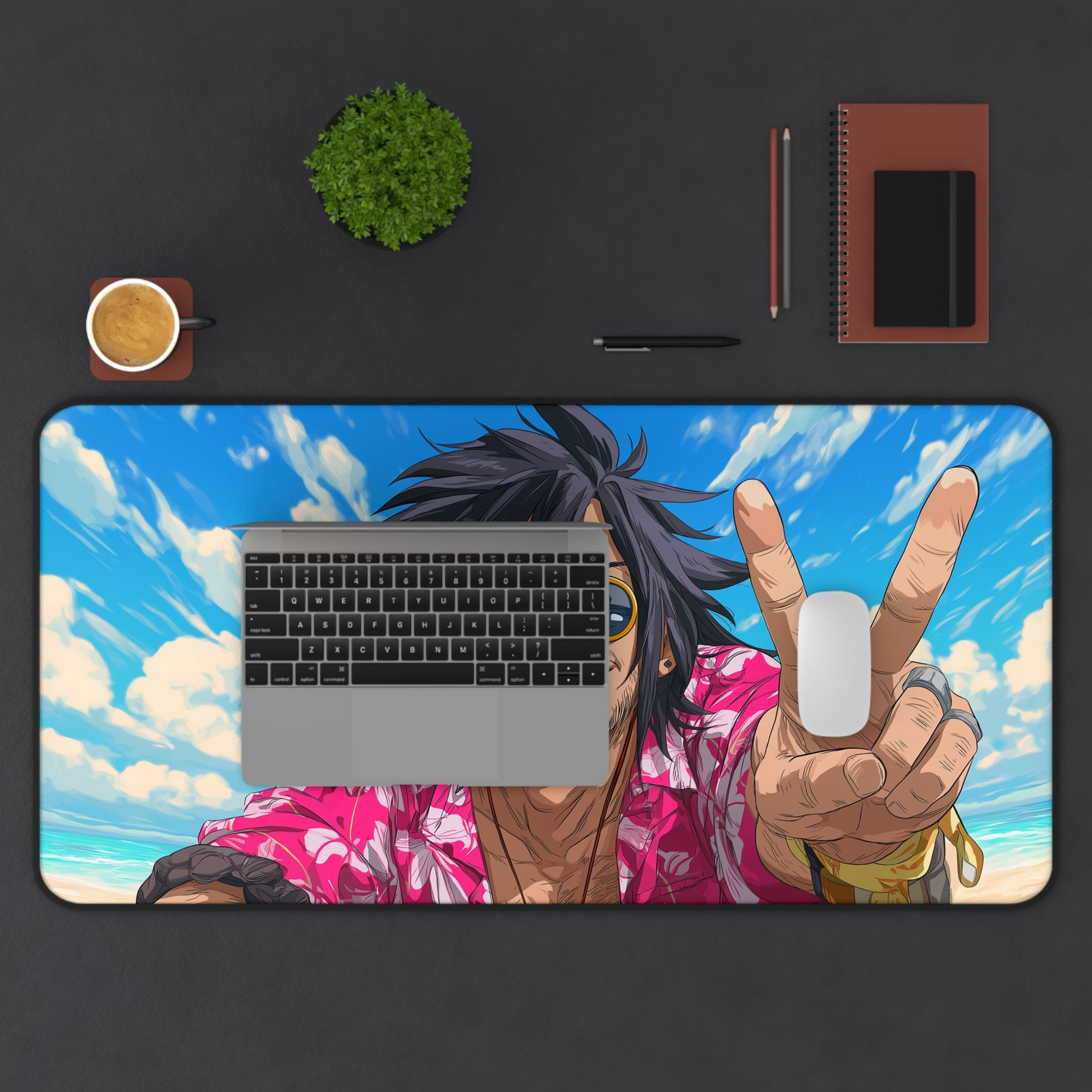 Desk Mat with Beach Vibes and Peace Sign
