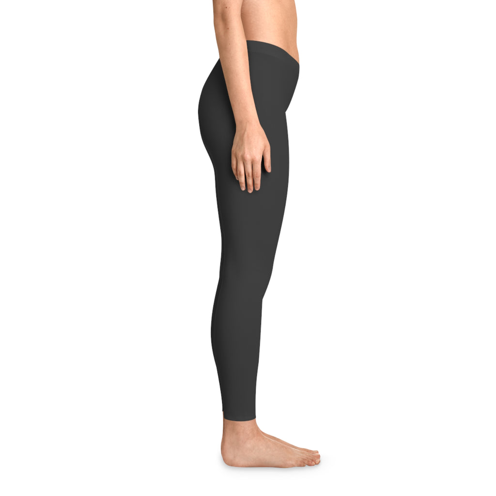 Black Stretchy Leggings with Subtle Raven Accent — Comfortable All-Over Print Yoga Leggings