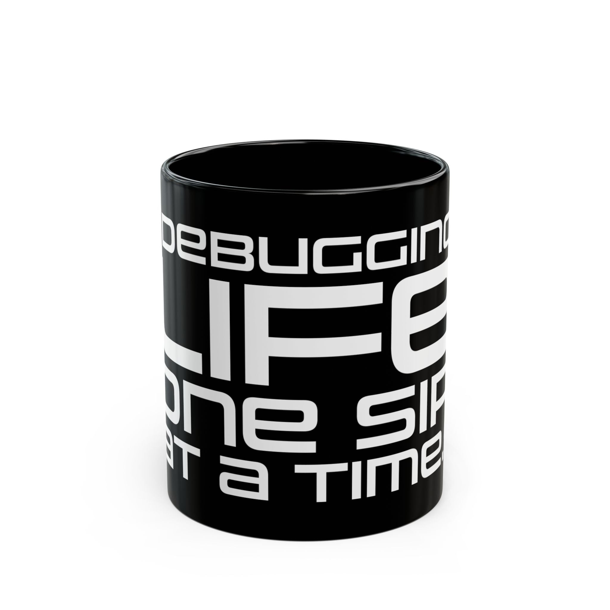 Debugging Life Black Mug