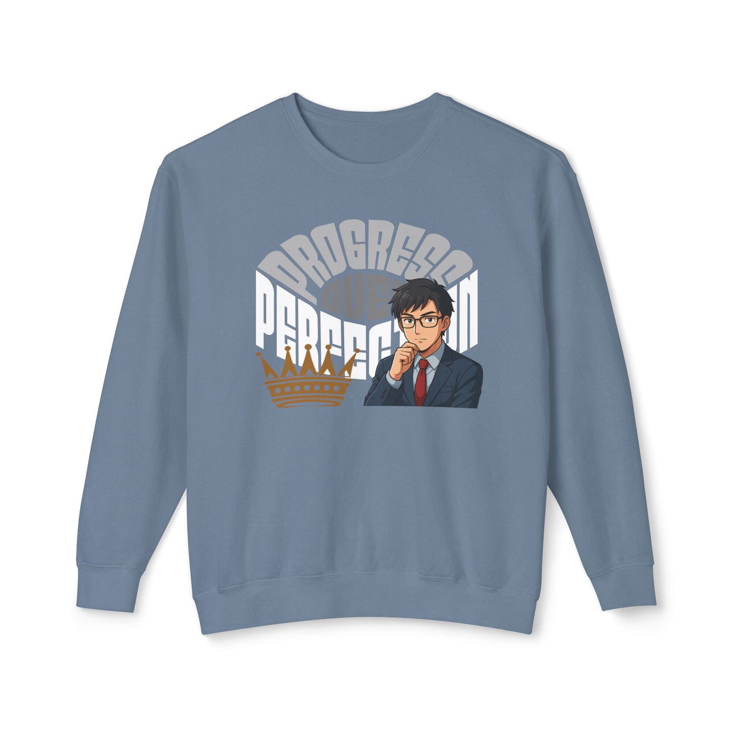 Progress Over Perfection Unisex Lightweight Crewneck Sweatshirt