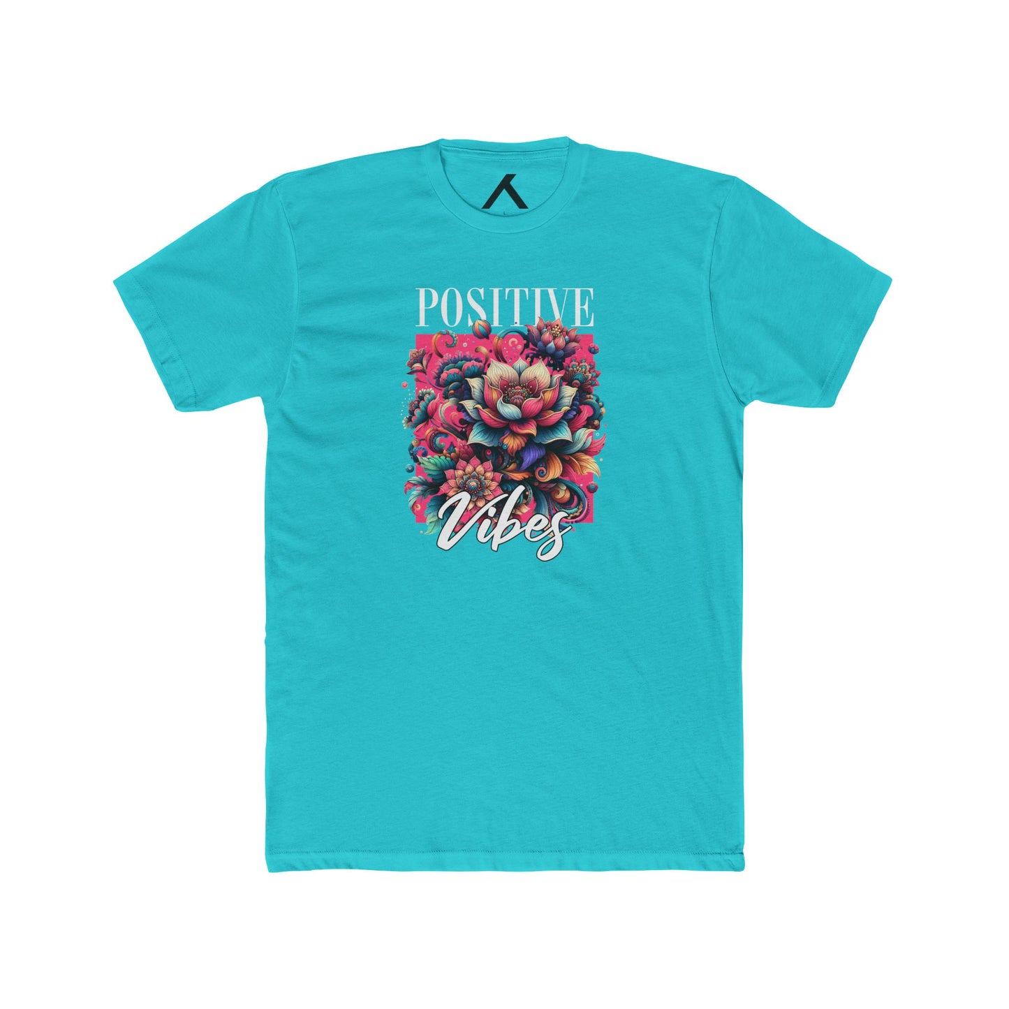 Positive Vibes Floral Unisex Cotton Crew Tee