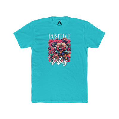 Positive Vibes Floral Unisex Cotton Crew Tee