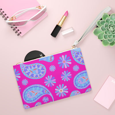 Vibrant Floral Clutch Bag