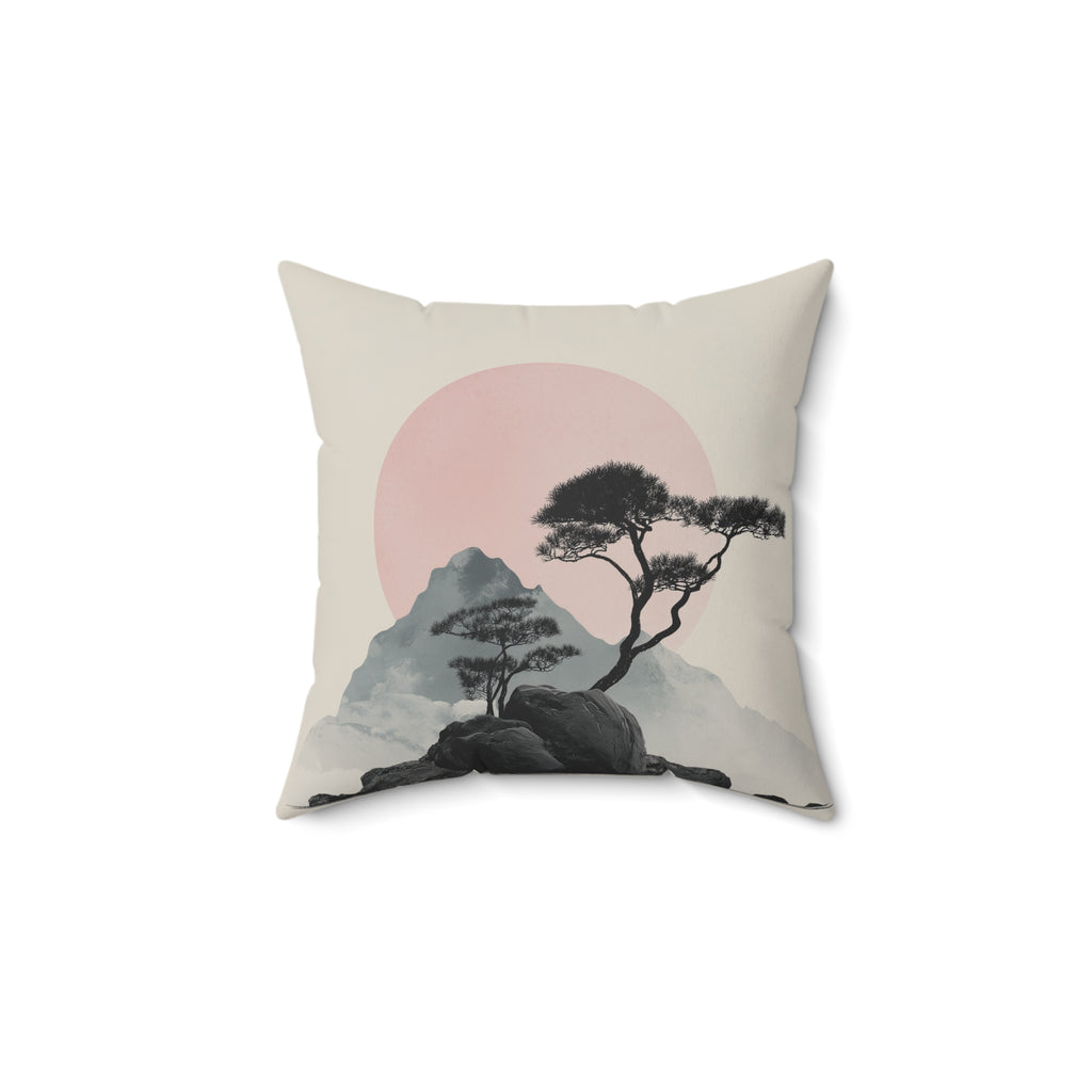 Zen Landscape Throw Pillow