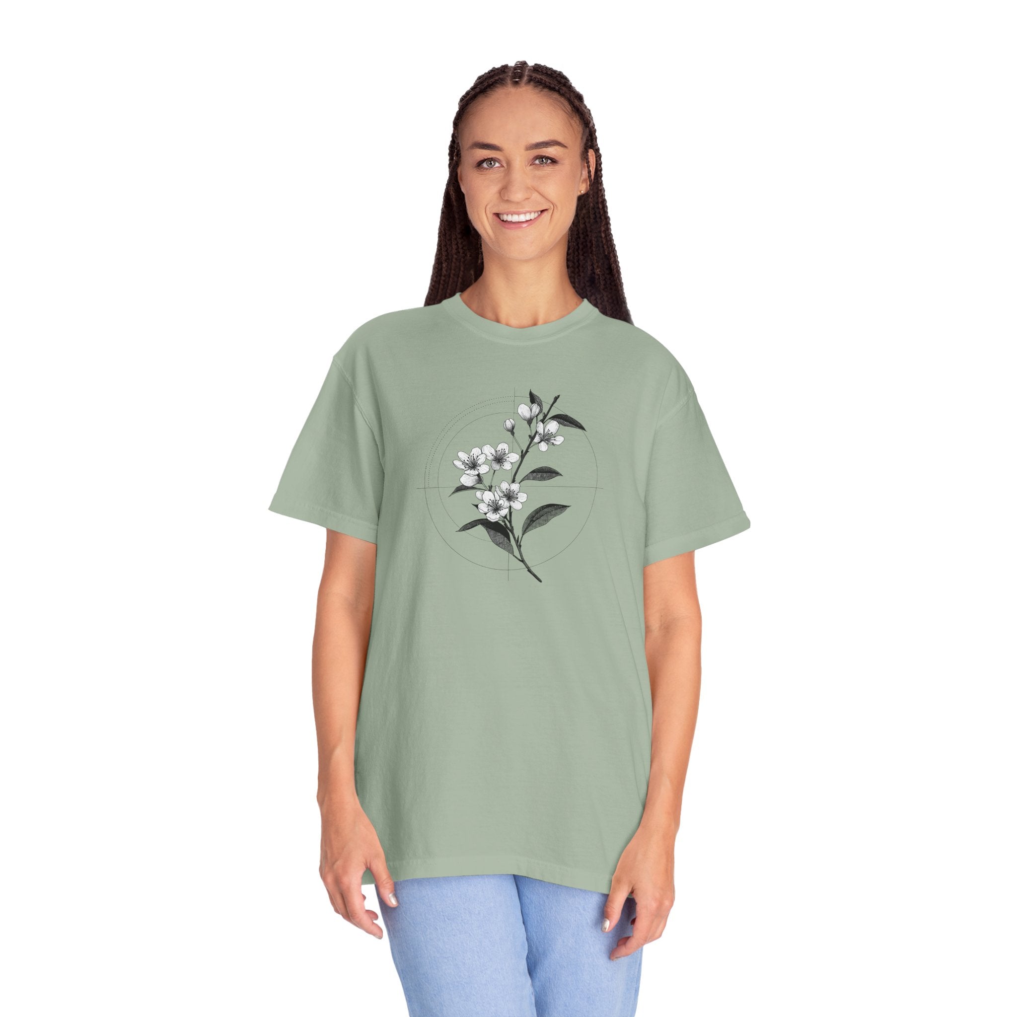 Botanical Sketch T-Shirt — Minimal Floral Illustration Tee