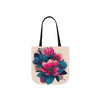 Floral Canvas Tote Bag with 5-Color Straps
