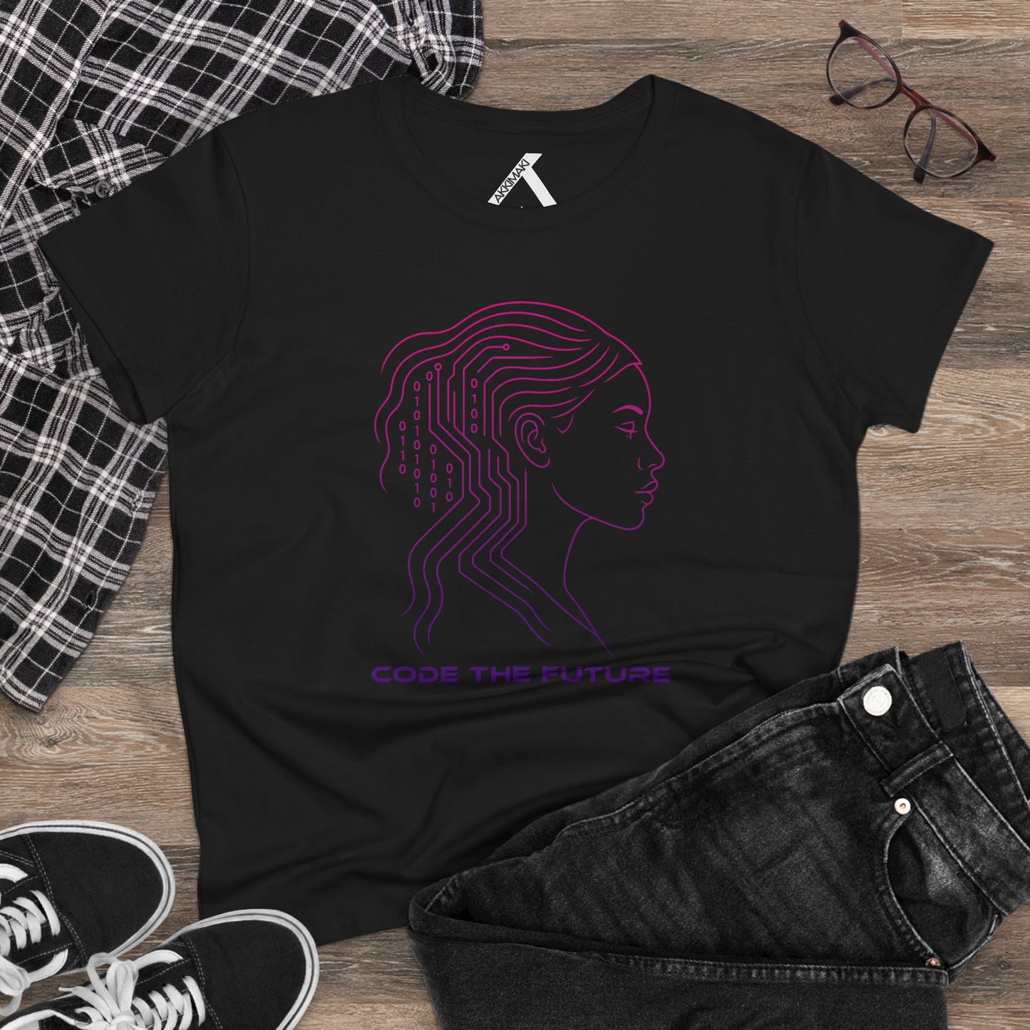 Code the Future Women's Midweight Cotton Tee