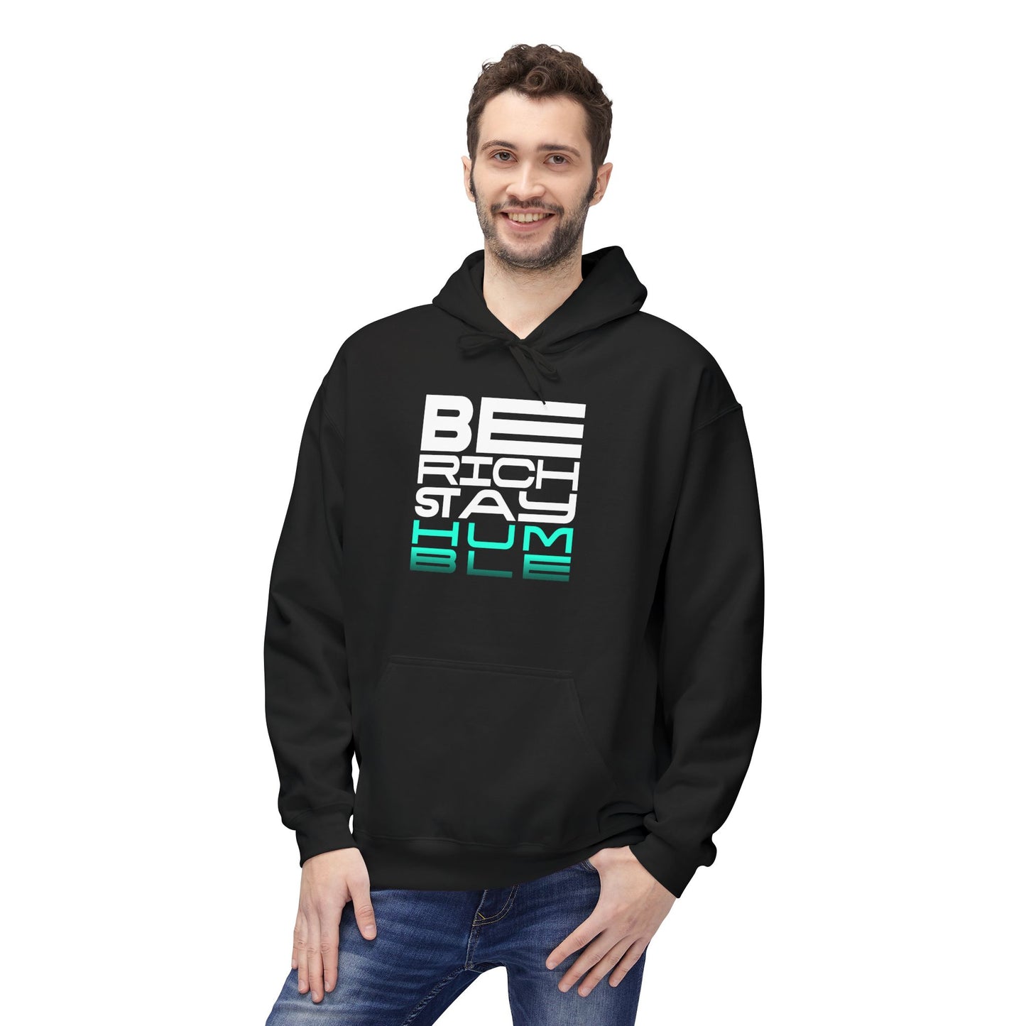 Be Rich Stay Hum Hoodie – Unisex Midweight Fleece Sweatshirt