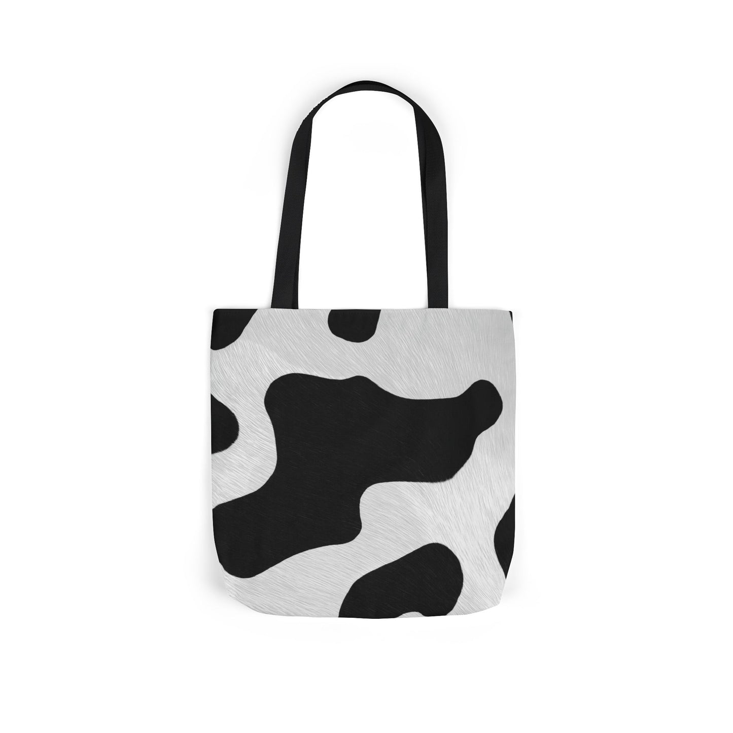 Chic Cow Print Canvas Tote Bag