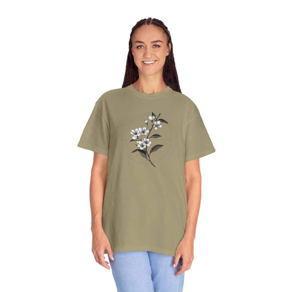Botanical Sketch T-Shirt — Minimal Floral Illustration Tee