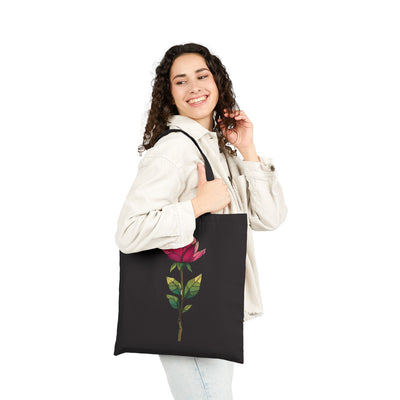 Rose Design Cotton Canvas Tote Bag