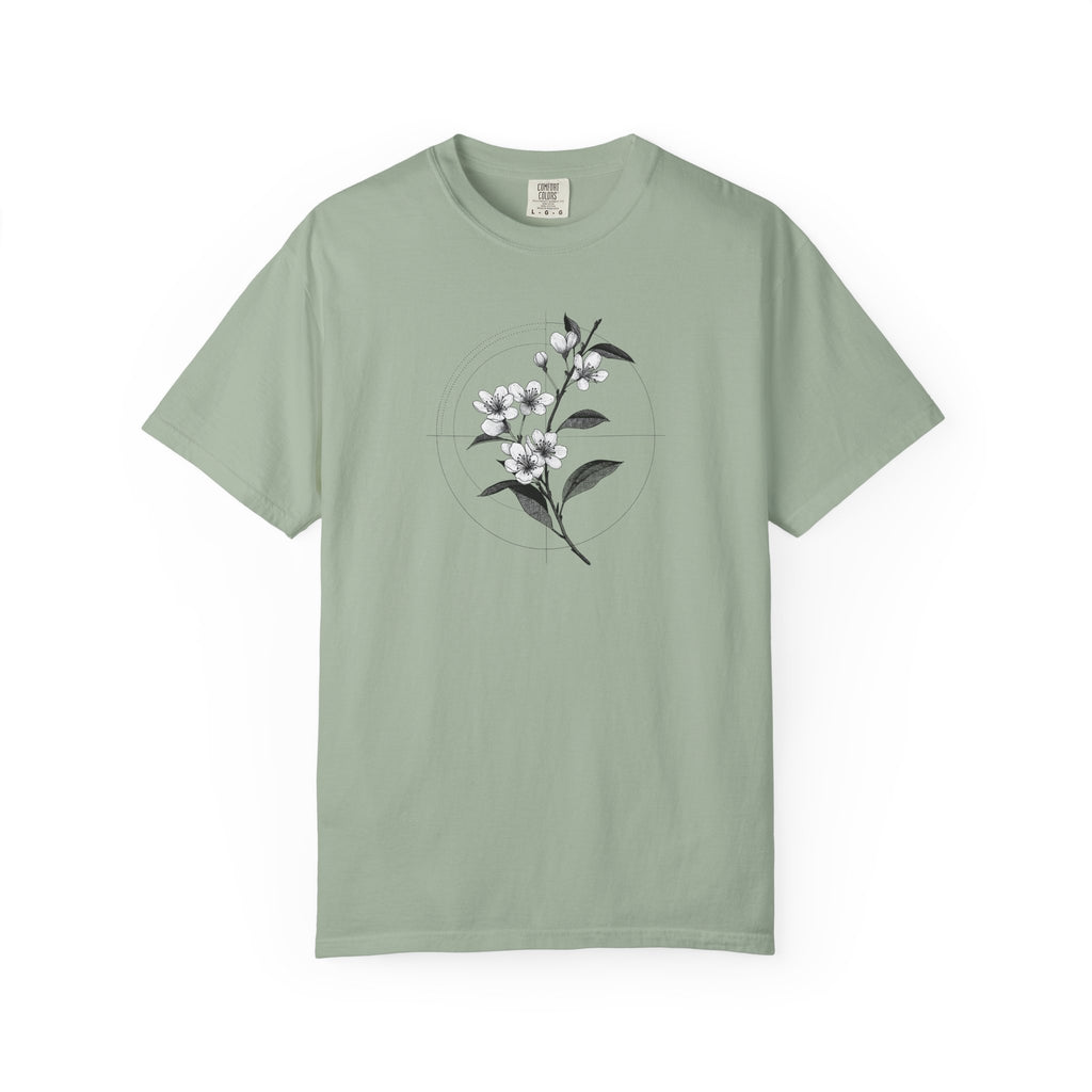 Botanical Sketch T-Shirt — Minimal Floral Illustration Tee