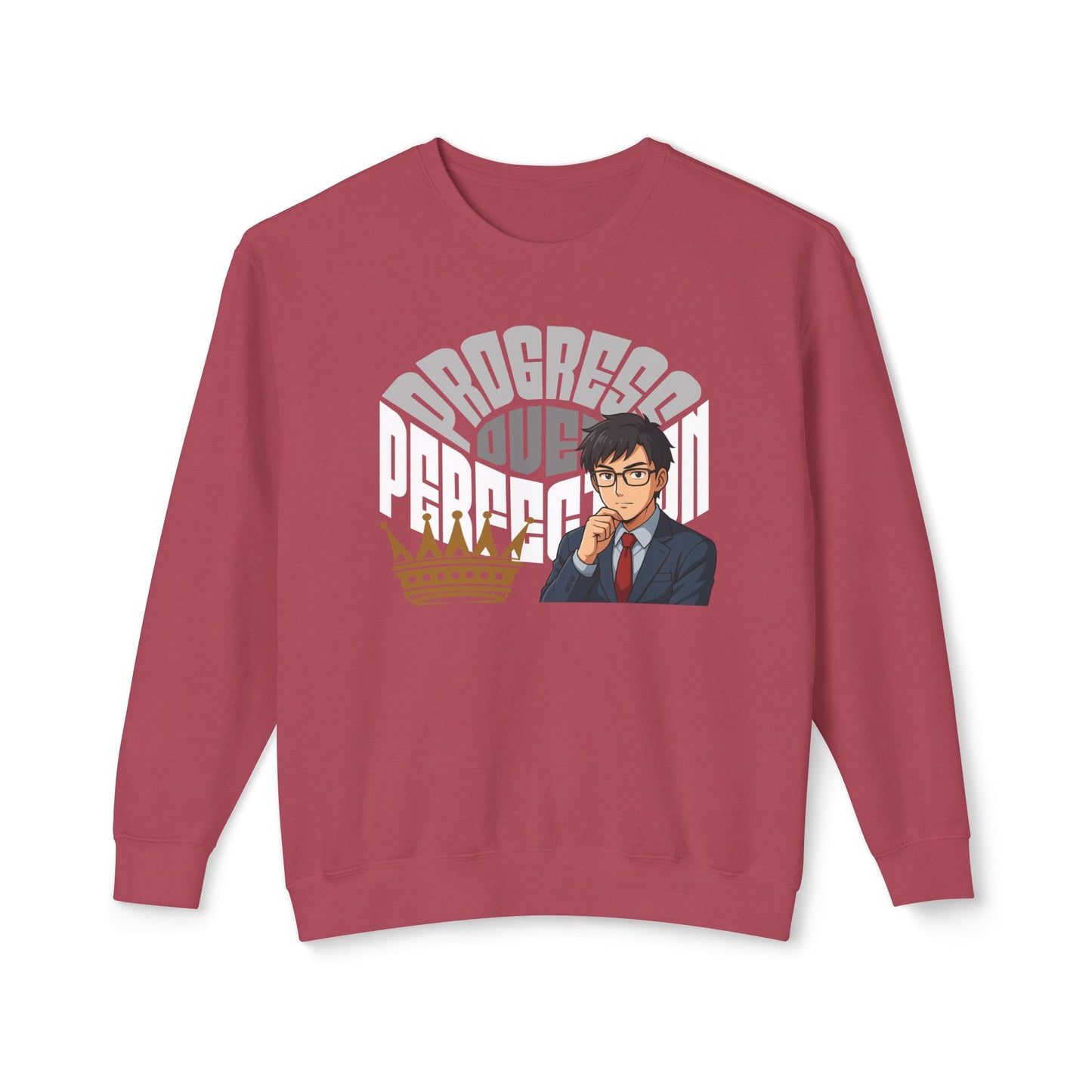Progress Over Perfection Unisex Lightweight Crewneck Sweatshirt