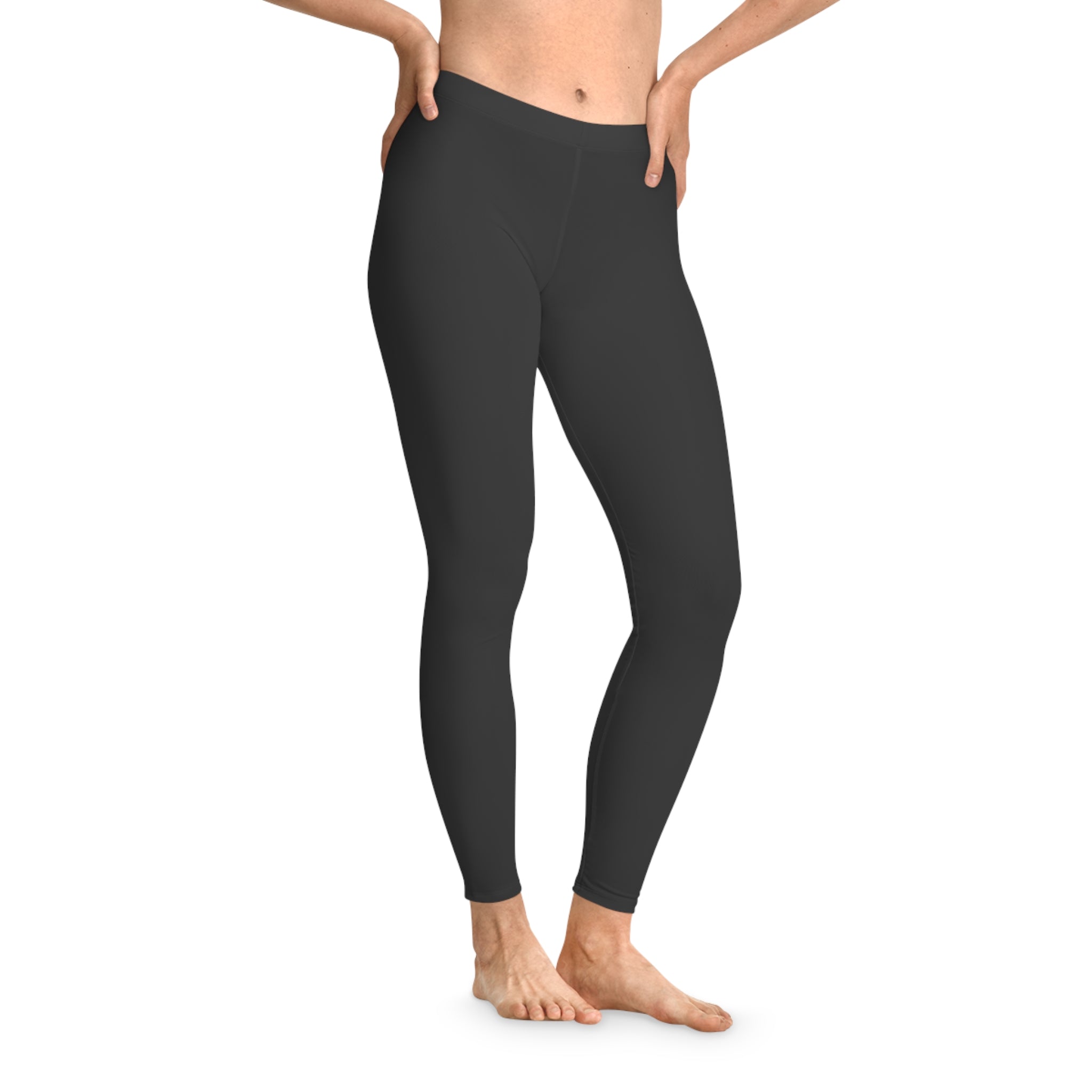 Black Stretchy Leggings with Subtle Raven Accent — Comfortable All-Over Print Yoga Leggings