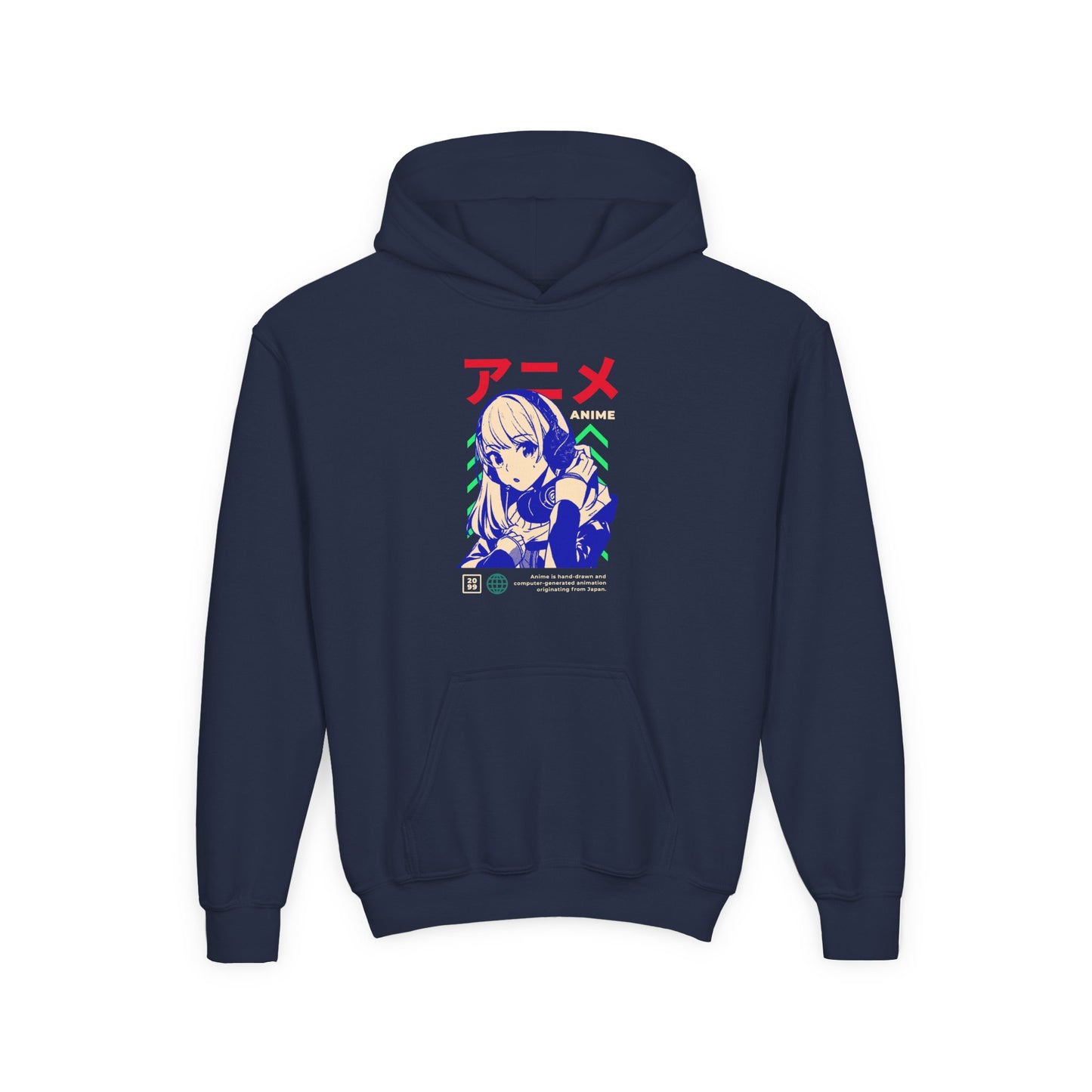 Anime-Inspired Youth Hooded Sweatshirt
